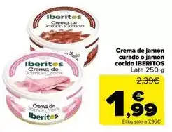 Carrefour Ibéritos - crema de jamon curado o jamon cocido oferta