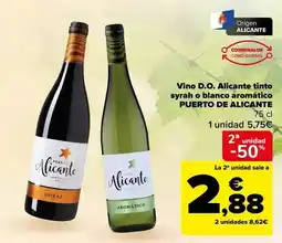 Carrefour Origen - vino d.o. alicante tinto syrah o blanco aromatico oferta
