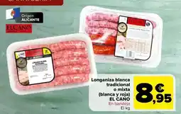 Carrefour Longaniza blanca tradicional o mitca (blanca y roja) oferta