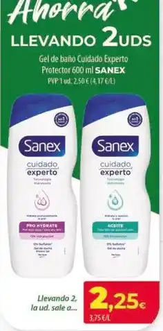 Spar Tenerife Sanex - gel de bano cuidado experto protecto oferta