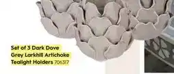 Laura Ashley Set of 3 dark dove grey larkhill artichoke teallight holders oferta