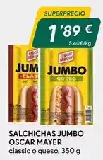 Masymas Oscar mayer - salchichas jumbo classic o queso oferta