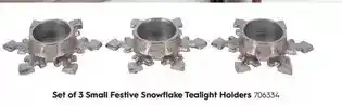 Laura Ashley Set of 3 small festive snowflake teallight holders oferta