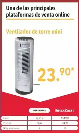 Lidl Seilver crest - ventilador de torre mini oferta