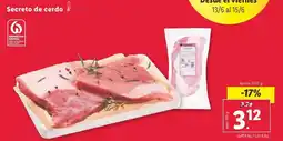 Lidl Secreto de cerdo oferta