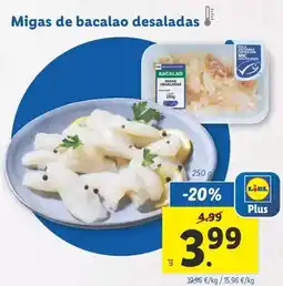 Lidl Migas de bacalao desaladas oferta