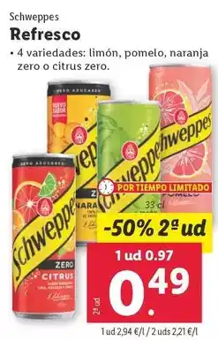 Lidl Schweppes - refresco oferta
