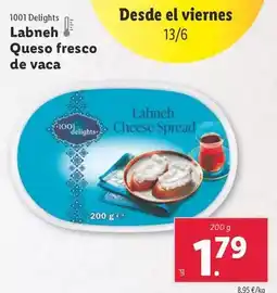 Lidl 1001 delights - labneh queso fresco de vaca oferta