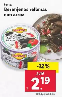 Lidl Suntat - berenjenas rellenas con arroz oferta
