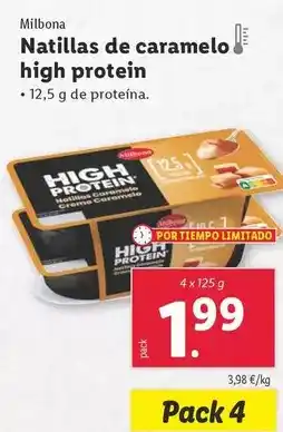 Lidl Milbona - natillas de caramelo high protein oferta
