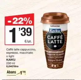 SPAR Fragadis Kaiku - caffè latte cappuccino, espresso, macchiato o light oferta