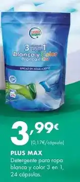 Supermercados Lupa Plus max - detergente para ropa blanca y color 3 en 1, 24 capsulas oferta