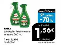 Supermercados Lupa Fairy - lavavajillas limón a mano en spray oferta