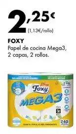 Supermercados Lupa Foxy - papel de cocina mega3, 2 capas, 2 rollos oferta