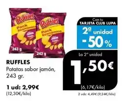 Supermercados Lupa Ruffles - patatas sabor jamón oferta