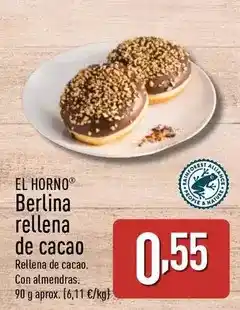 ALDI El horno - berlina rellena de cacao oferta
