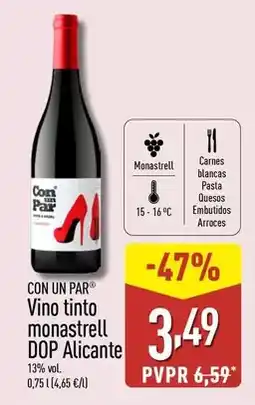ALDI Con un par - vino tinto monastrell dop alicante oferta