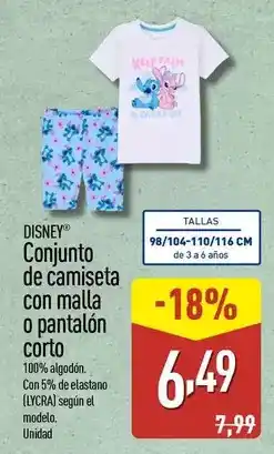 ALDI Disney - conjunto de camiseta con malla o pantalon corto oferta
