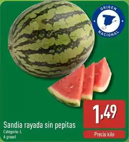 ALDI Sandía rayada sin pepitas oferta