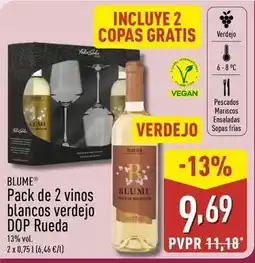 ALDI Blume - pack de 2 vinos blancos verdejo dop rueda oferta