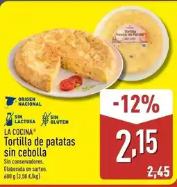 ALDI La cocina - tortilla de patatas sin cebolla oferta