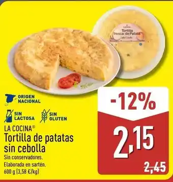 ALDI La cocina - tortilla de patatas sin cebolla oferta