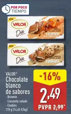 ALDI Valor - chocolate blanco de sabores oferta