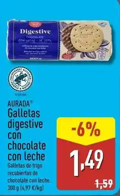ALDI Aurada - galletas digestive con chocolate con leche oferta