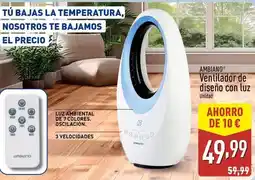 ALDI Ambiano - ventilador de diseno con luz oferta