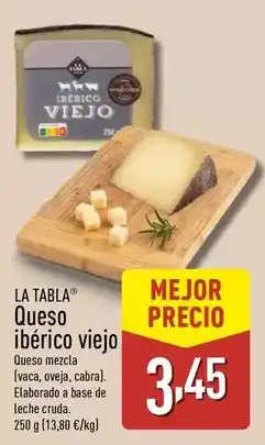 ALDI La tabla - queso iberico viejo oferta
