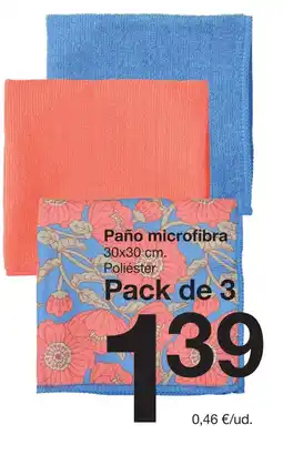 Zeeman Paño microfibra 30x30 cm. oferta