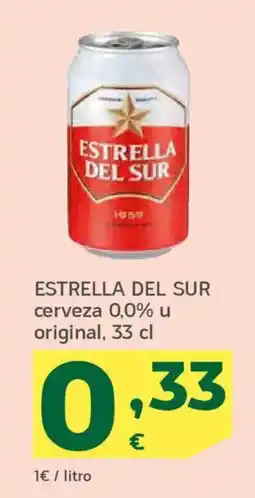 HiperDino ESTRELLA DEL SUR cerveza 0,0% u original oferta
