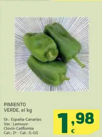 HiperDino Pimiento verde oferta