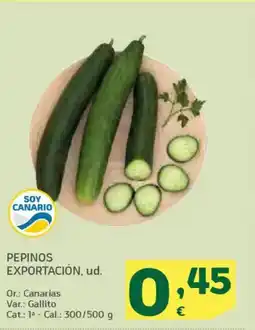 HiperDino Pepinos exportación oferta