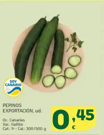 HiperDino Pepinos exportación oferta