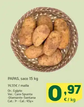 HiperDino Papas, saco oferta