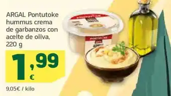 HiperDino ARGAL Pontutoke hummus crema de garbanzos con aceite de oliva oferta