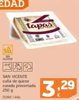 HiperDino SAN VICENTE cuña de queso curado precortado oferta