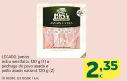 HiperDino ELPOZO Legado jamón extra westfalia o pechuga de pavo asado o pollo asado natural oferta