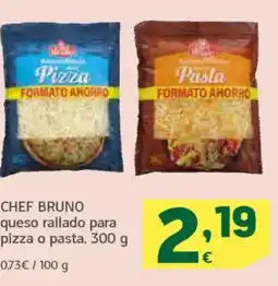 HiperDino CHEF BRUNO queso rallado para pizza o pasta oferta