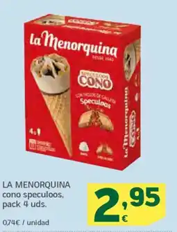 HiperDino LA MENORQUINA cono speculoos oferta