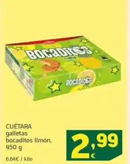 HiperDino CUÉTARA galletas bocaditos limón oferta