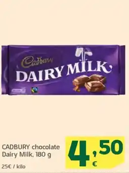 HiperDino CADBURY chocolate Dairy Milk oferta