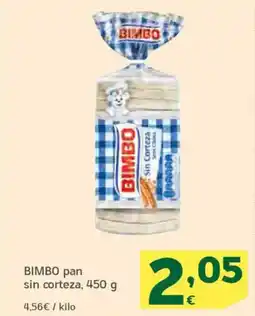 HiperDino BIMBO pan sin corteza oferta