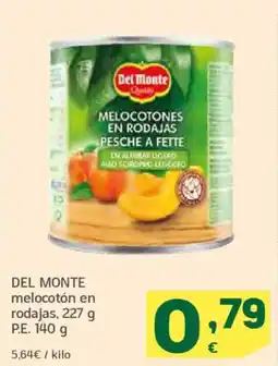 HiperDino DEL MONTE melocotón en rodajas oferta