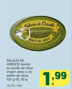 HiperDino PALACIO DE ORIENTE bonito en aceite de oliva virgen extra o en aceite de oliva oferta