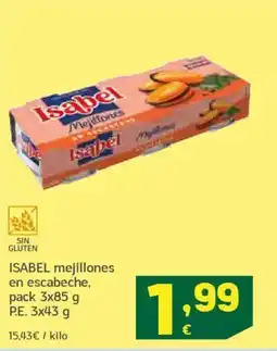 HiperDino ISABEL mejillones en escabeche, oferta