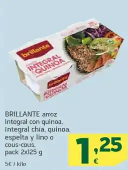HiperDino BRILLANTE arroz integral con quinoa, integral chía, quinoa, espelta y lino o cous-cous, oferta