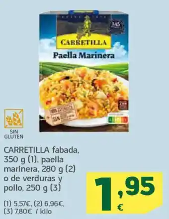 HiperDino CARRETILLA fabada paella marinera o de verduras y pollo oferta