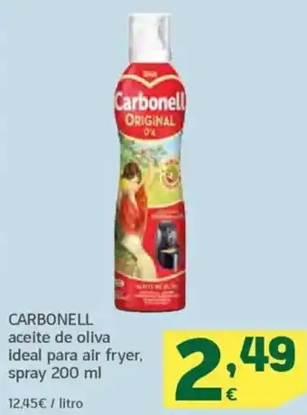 HiperDino CARBONELL aceite de oliva ideal para air fryer, spray oferta